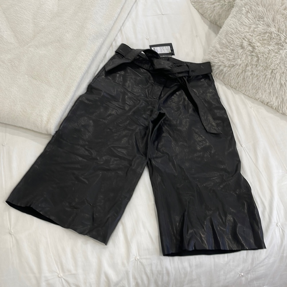 ONLY UNIQUE leather culotte pants